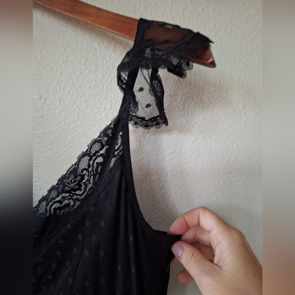 Vintage Y2K Betsey Johnson Black Lace Slip Dress. Womens size S/M - Picture 4 of 11